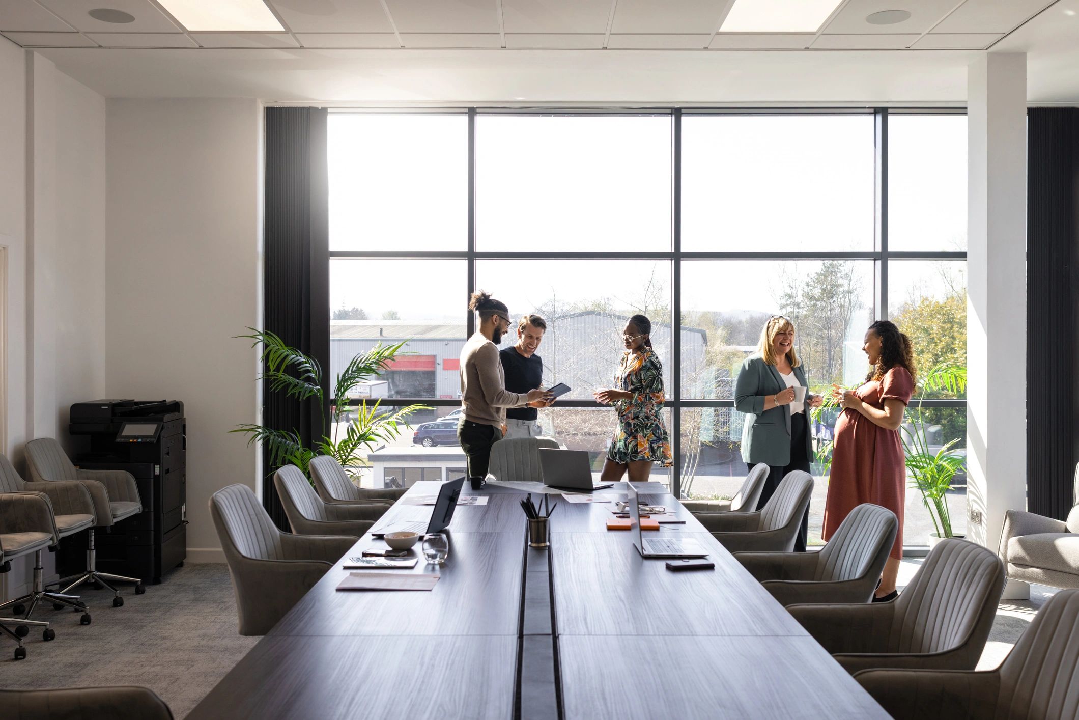 Professional office team discussion